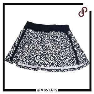 Lululemon Women's Brushed Animal Pace Rival II Skorts Skirt Black White Size‎ 4